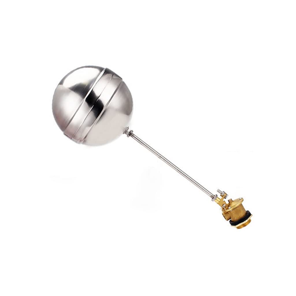 Float Valve DN50 Thread Float Ball Valve Floating Ball Cock Tank Ballcock Fittings for Automatic Water Level Control Switch Big Flow Water Tower Floats Valves(Dn50 Brass)