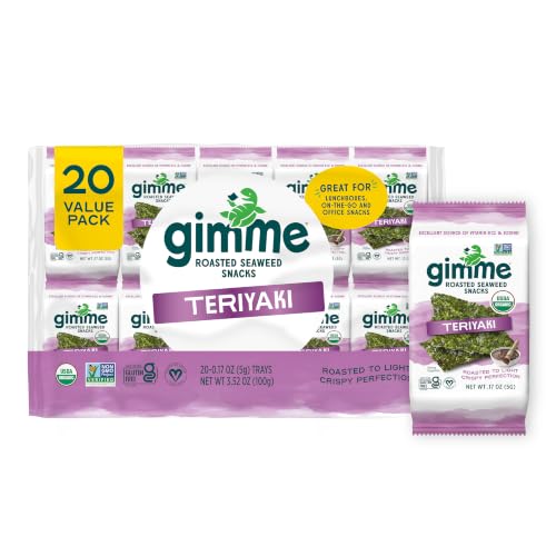 Gimme Seaweed Organic Roasted Seaweed Snack, Teriyaki, .17oz, 20 Count