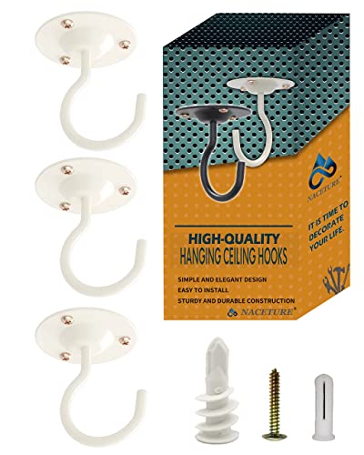 Naceture Ceiling Hooks For Hanging Plants 3 Pack - Plant Hanger Indoor Hanging Hooks Metal Plant Bracket Iron Lanterns Hangers For Wind Chimes, Planters #TOP6