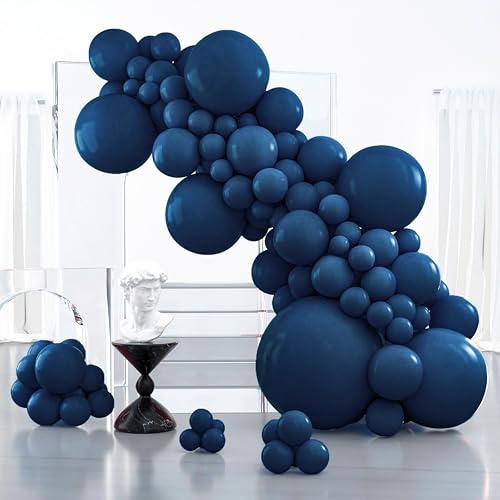 Image of PartyWoo Navy Blue Balloons 100pcs Different Sizes of 36 18 12 10 5 Inch Dark Blue Balloon Arch Kit Garland for Graduation Wedding Sports Theme Boy Baby Shower Men Birthday Party Decorations Blue-Y72