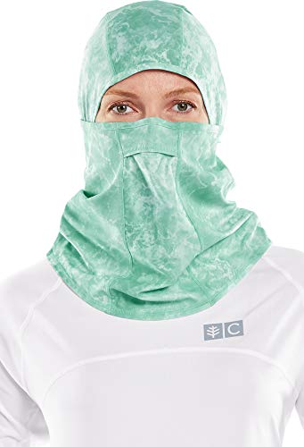 Coolibar UPF 50+ Men s Women s Abacos Fishing Mask - Sun Protective (Large X-Large- Seaside Aqua Water)