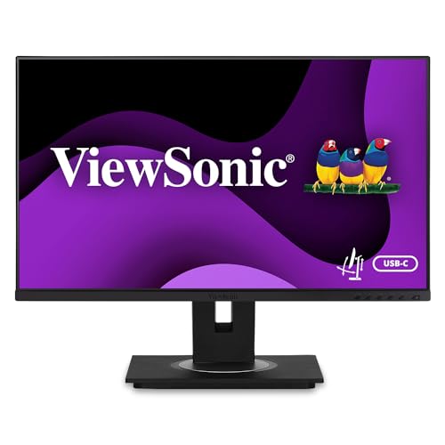 Image of ViewSonic VG245 24 Inch 1080p Monitor Designed for Surface, IPS Display for Smooth Home and Office Productivity, Advanced Ergonomics, 60W USB-C, HDMI, and DisplayPort Inputs