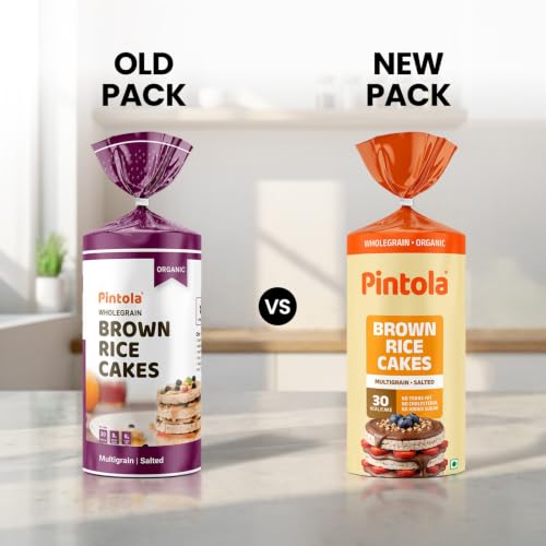 Image of Pintola Organic Brown Rice Cake Multigrain Salted (130g x 4) | Gluten-Free Snack | 9 Wholegrains | Low Fat | 30 Calories per Cake | Soy & Yeast Free | Healthy Snack for Weight Loss