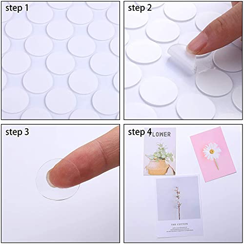 ANCLLO 150Pcs 20mm Transparenter Kitt Traceless Abnehmbarer Sticky Kitt Doppelseitiger Klebstoff Runder Kitt Mehrzweckband Matte für Holz Glas Metall Kunststoff