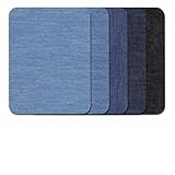 デニム 補修 裏から貼る 5色5枚セット 約9.5cm×12.5cm ジーンズ リペア 補修布 デニム 補修シート アイロン接着 貼付パッチ 布製 衣類 服の補修に DIY 手芸 自由に切り取れる デニム ブラック ネイビー ダークブルー 穴あき 補修 貼付パッチ