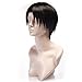 Yesui Cosplay Wig Synthetic Wigs Heat Resistant Cosplay Black Wig 12'' Straight Hair Short