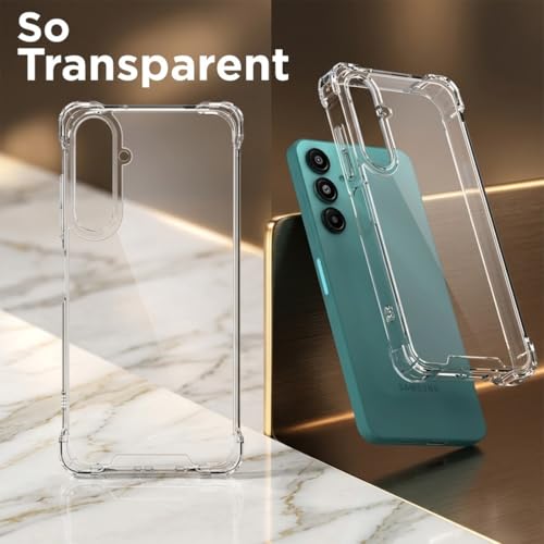 Image of Fashionury Clear Back Cover Case for Samsung Galaxy M17 5G /F17 5G /A17 /A17 5G | Anti-Yellow Acrylic Hard Back + Soft TPU Bumper | Shockproof 360 Protection | Slim Transparent Bumper Case (Clear)