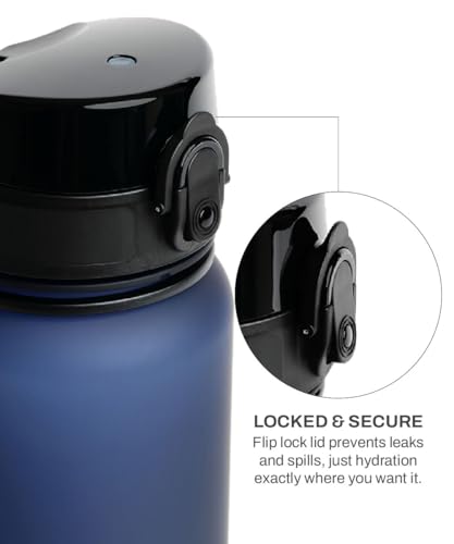 Image of TEGO Rise Tritan Water Bottle | 800ml Secure Flip Lock Lid | BPA-Free, Durable & Impact-Resistant | Wrist Strap for Easy Carry | Hydration Tracker | Gym, Office, Travel Water Bottle (Blue)