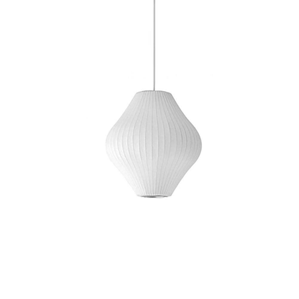 Sencillo Lámpara De Techo Colgante Para Fogón Cabecera Isla De Cocina Escalera,E27 Rústico Industrial Tejido Hierro Candelabro Elegante Seda Artificial Durante Las Luces-Blanco. 腰鼓款32*33cm