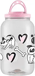 Pote Porta Ração Comedouro Cachorro Gato 3,6lt com Alça (Dog Rosa)