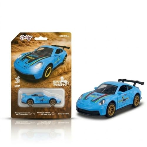 Image of 1:64 Scale Blue Die Cast Metal Sports Car Model Toy Premium Collectible Miniature Replica with Realistic Detailing, Smooth Free Rolling Wheels for Display, Collection and Gift