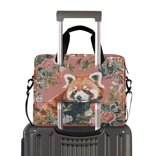 Maletín portátil para laptop 15.6 pulgadas con correa roja boho miniatura 4