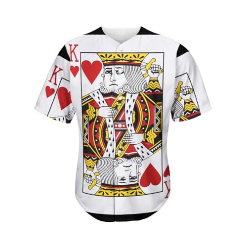 King of Hearts Baseball Jersey for Men Women Youth