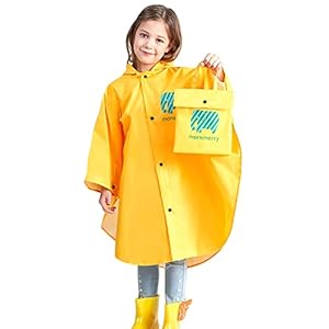 Kids Rain Poncho Cartoon Raincoat Jacket Lightweight Schoolbag Waterproof Hoodie Rain Coat Toddler Baby Boys Girls Rain…