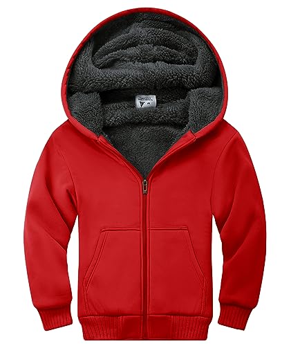 Image of SWISSWELL Unisex Boys Girls Fleece Hoodie Sherpa Lined Jacket Zip Up Hooded Sweatshirt Winter Outerwear for Kids