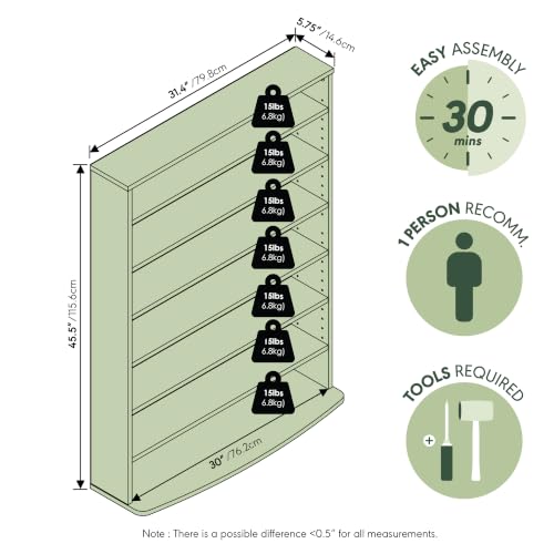 Image of FURINNO JAYA 6-Tier Multimedia Storage Tower, Espresso