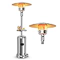 ARLIME 48000 BTU Patio Heater, Outdoor Propane Heating Machine w/Tabletop & Wheels & Stand Box, Freestanding Portable Heater for Patio, Backyard, Garden, CSA Certified (Silver)