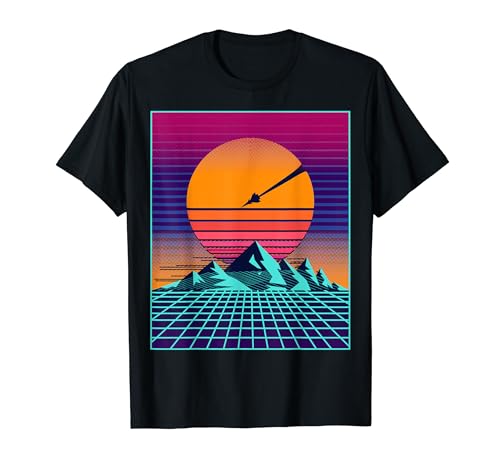 Retro Anni 80 80s Aesthetic Vaporwave Outrun Sun Sole Maglietta