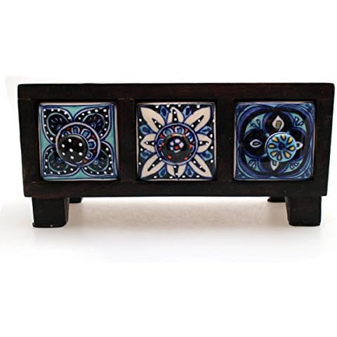 Gall&Zick Mini Cabinet Wooden Drawer Ceramic Furniture Colourful Decoration Black Blue Cover