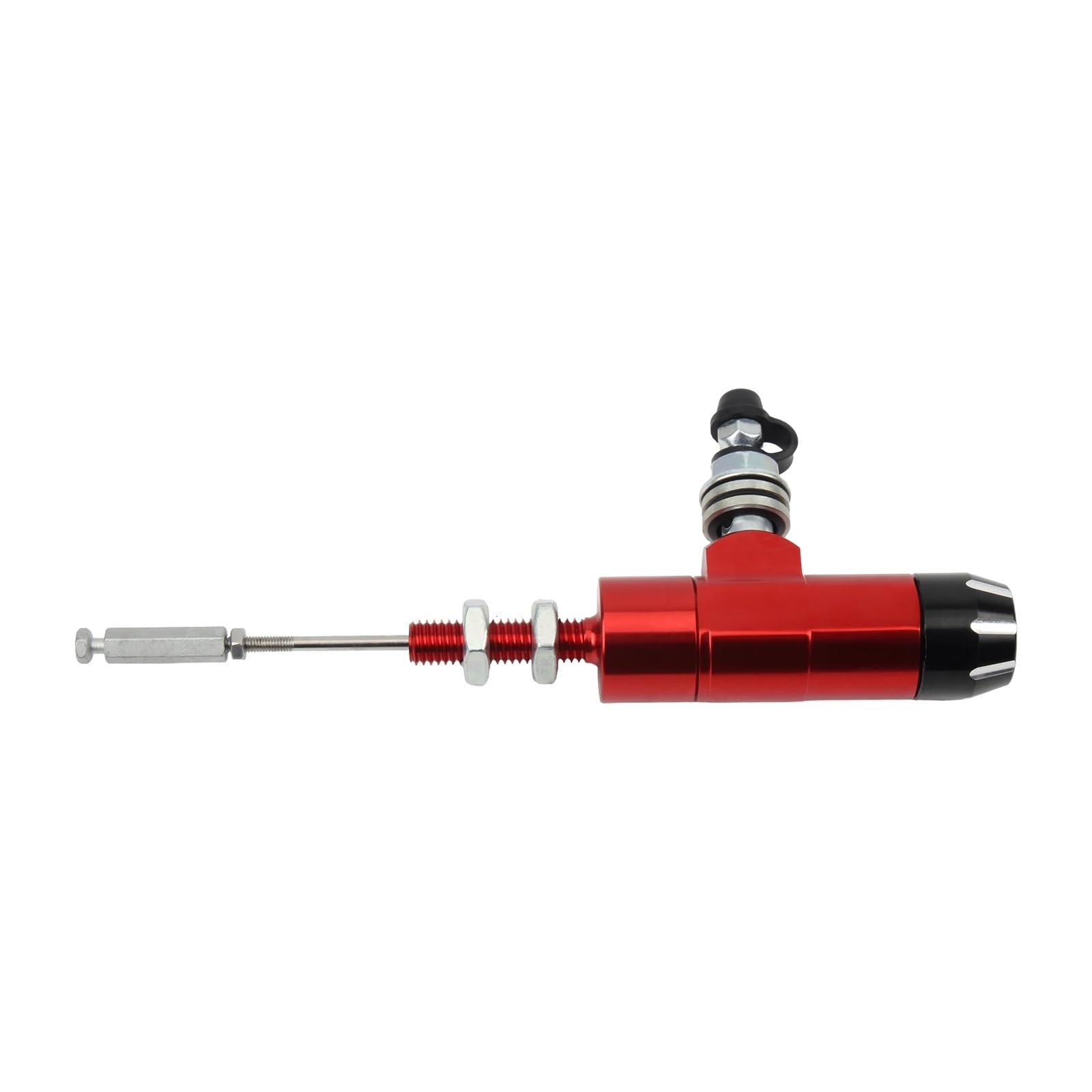 Poayuewr Red Rear Brake Pump Universal Motorcycle Hydraulic Clutch Brake Master Cylinder Rod System Fit For Yam&Aha