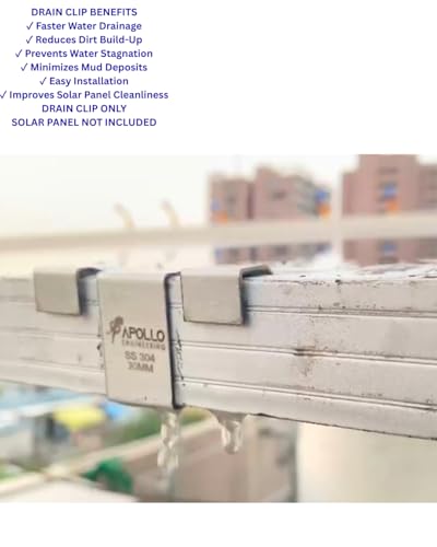 Image of Apollo SS304 Solar Panel Drain Clip | Stainless Steel Auto Water Drain Clip for Solar Panel Frame | Check Frame Thickness Before Order | Prevent Water Stagnation, Dark Spots & Fire Risk (40mm)