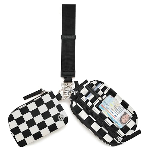 Image of Wallet Wristlet for Women, RFID Wallet Keychain with Dual Pocket | Nylon Wristlet Wallet with Coin Purse, ID Window, Card Holder and Small Wallet Design
