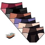GYHCB 6er-Pack Periodenunterwäsche für Damen, Mittelhoher Bund Mesh Auslaufsichere Unterwäsche...