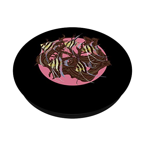 Altum Angelfish Pterophyllum Fish Keeper Aquarist PopSockets Swappable PopGrip, Black - Image 2