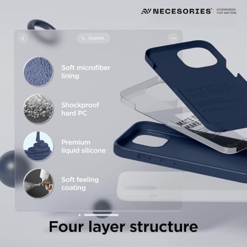 Image of Liquid Silicone Case Compatible for iPhone 15 Dark Blue | Slim Back Cover | Soft Touch Bumper | Shockproof Drop Protection | Microfiber Cloth Inside | Sleek Solid Design