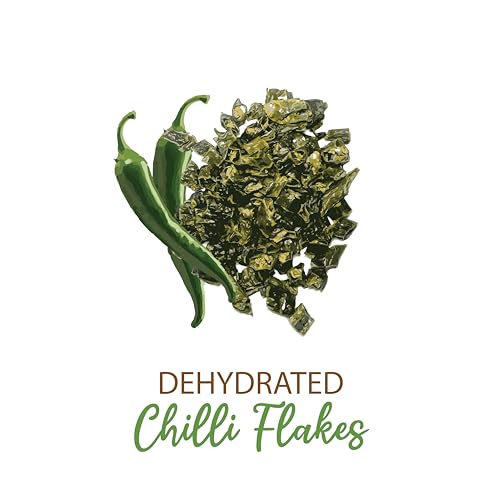 Image of SHROOTS Dehydrated Green Chilli | 100% Natural Dried Green Chilies | Perfect for Cooking, Seasoning and Spice Mixes | 35g Each, (Pack Of 1)