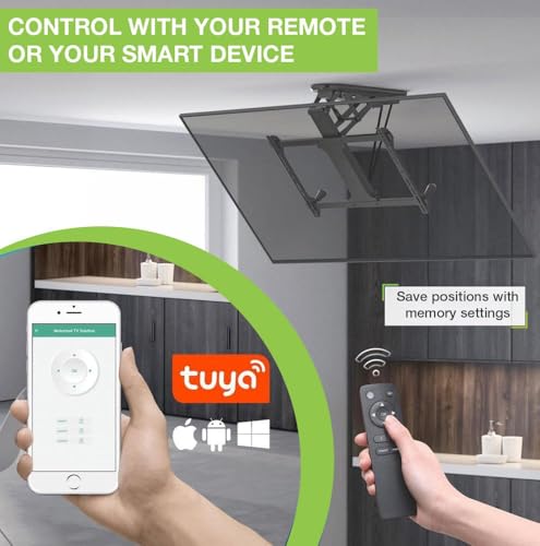 Techly Np 368680 Supporto Tv Da Soffitto Inclinabile Motorizzato Integrazione Smart Home Per Tv Da 32 A 70" Nero - 6