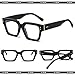 SUNBSR Fashion Square Glasses for Women Men Trendy Thick Frame Computer Eyeglasses Black Frame Clear Lens eyewear（Black+Tortoise）