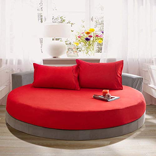 Drap housse extensible rond anti-plis pour grand matelas circulaire 2m
