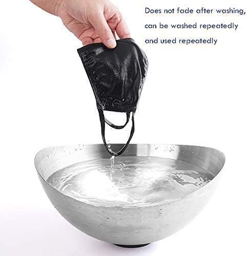 5 Pack Washable & Reusable Cloth Face Mask ,Unisex Black Dust Cotton with Comfortable Earloop