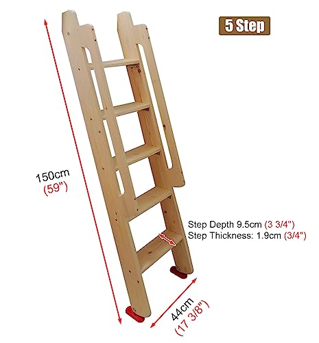 Escaleras interiores con ganchos de montaje para literas de autocaravanas de madera 8