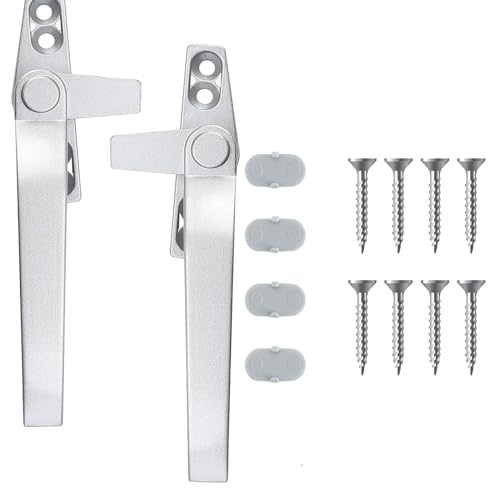 2 Pcs Universal Window Accessories - Replacement Handles for Upvc Windows, Durable and Sturdy, Can Improve Residential Safety - Silver Gray