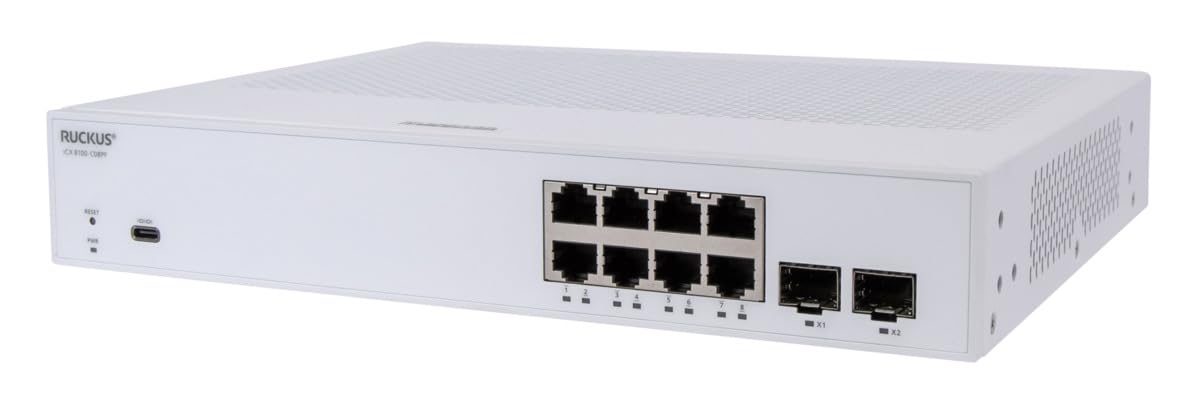 Amazon.com: Ruckus ICX8100-C08PF 8-Port Gigabit PoE+ Switch, 124W