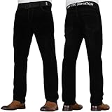 Mens 'Frinced' Classic Straight Leg Stretch Jeans Fashion Regular Fit Stylish Branded Denim by JeanBase Black 34W X 30L
