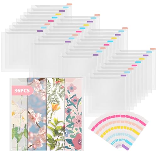 Mkway 36PCS Scrapbook Paper Storage Organizer 12x12 Inch Clear PP Scrapbook Paper Storage Organizers for Cardstock Vinyl Paper File