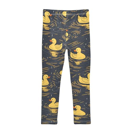Duck Painting Girls Leggings Ultra Soft Compression Yoga Gym Pants for Kids 4-10T2
