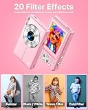 Digital Camera 1080P, 44MP FHD Compact Digital Camera, 16X Digital Zoom Portable Photo Camera with 2.4" LCD Screen, 1 Battery, Vlogging Camera for Kids, Beginners, Teens, Students-Pink (No SD Card) - Image 5