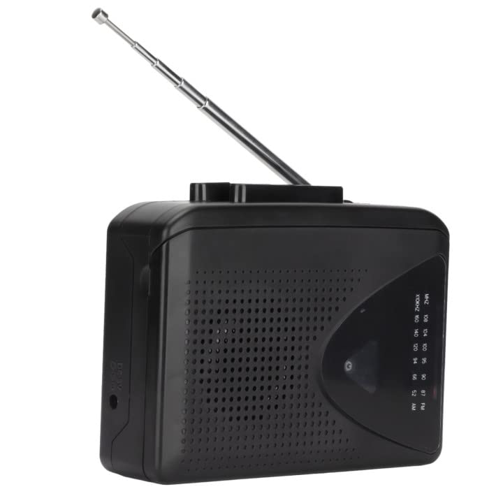 Tragbarer Kassettenspieler, AM/FM Radio, Stereo, Verlustfreie Klangqualität, Eingebaute Lautsprecher, Klassischer Multifunktions Kompakt Kassettenspieler für Die Ganze Familie, Jung und Alt