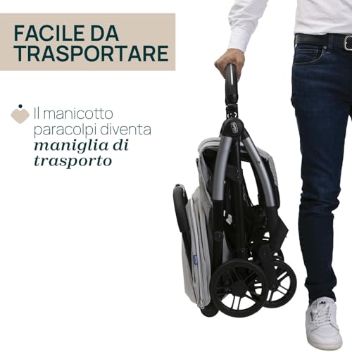 Chicco Passeggino Goody Xplus, Da 0 Mesi-4 Anni (22 Kg), Chiusura A Una Mano, Si Chiude Con Un Solo Gesto, Compatto, Ruote Grandi, Capotte Estensibile,Schienale Reclinabile E Regolabile In 4 Posizioni - 11