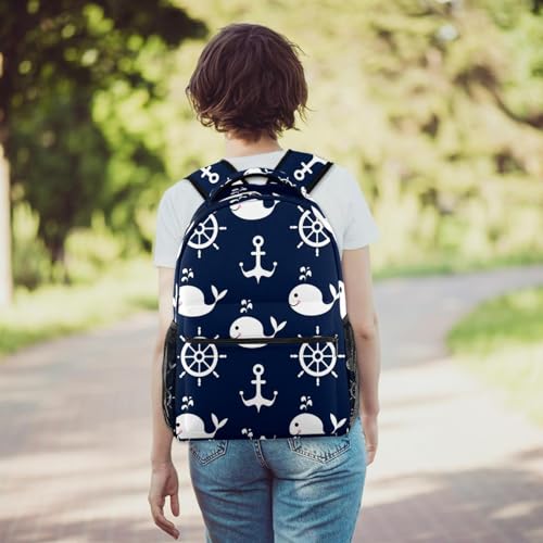 Sac à dos multicolore baleine et ancre au style unique - 6