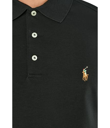 Image of POLO RALPH LAUREN, Men's, Custom Slim Fit Soft Cotton Polo Shirt, Polo Black, X-Large