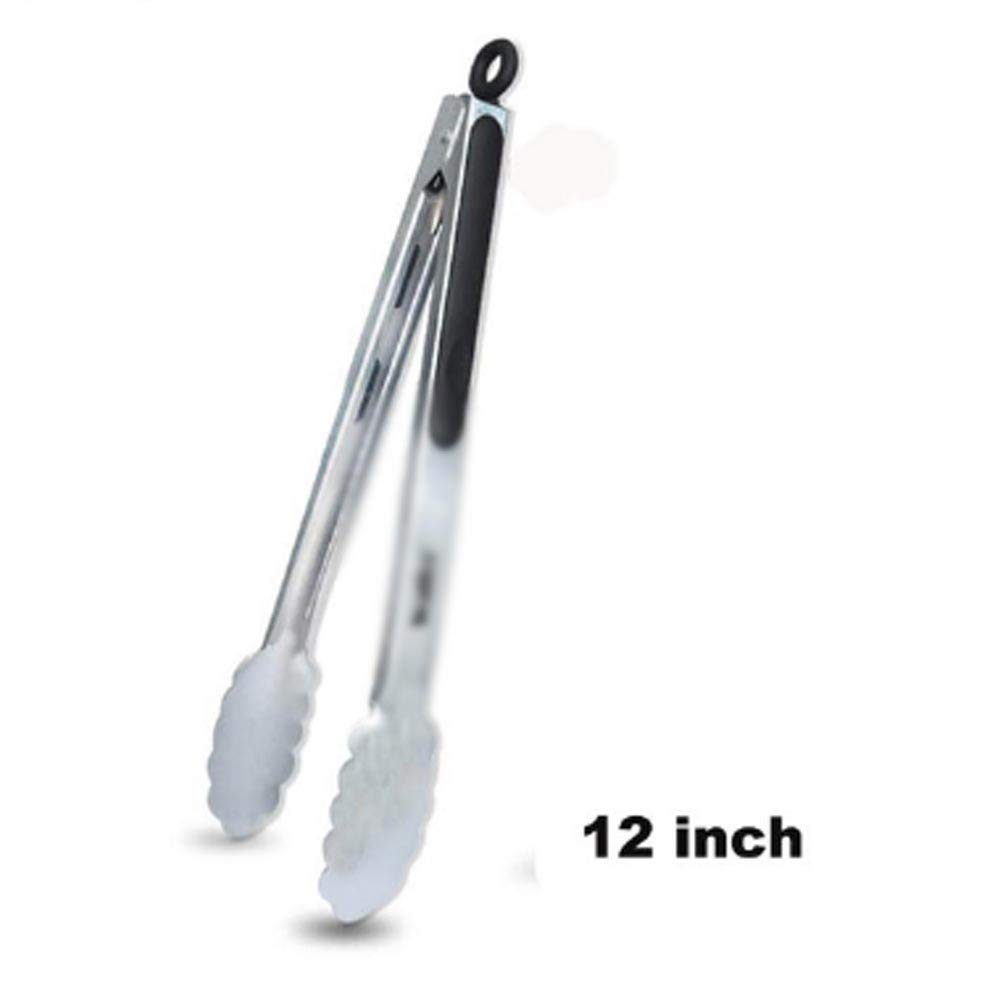 Pinze da cucina, Pinze for griglia for barbecue Pinze for servire insalata Pinze for alimenti Pinze da cucina in metallo in acciaio inossidabile Pinze da cucina for barbecue (dimensioni : 12 pollici)