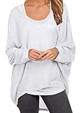❤️Das Sweatshirt mit Fledermaus Ärmel hat neben dem Rundhalsausschnitt noch weit geschnittene Schultern die für den angesagten Oversize-Look sorgen. Casual style; Mit weich fließender, elastischer Qualität, sehr soft und angenehm tragen.