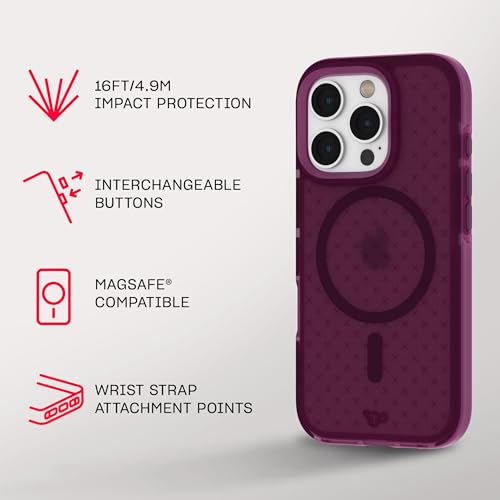Image of Tech21 EvoCheck for iPhone 16 Pro - Compatible with MagSafe - Impact Protection Case - in Plum