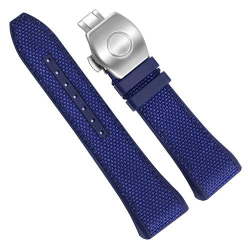 Bracelet montre nylon bleu et argent pour Franck Muller V45