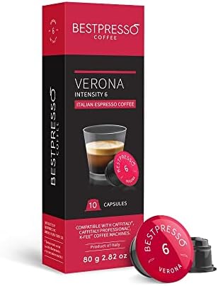 Bestpresso Coffee capsules compatible with Starbucks Verismo, Caffitaly, CBTL, K-fee systems 80 Pods (Verona)
